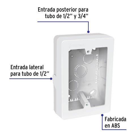 Caja de contactos para canaleta 3 x 5 blanca Volteck 40141 Volteck Pieza