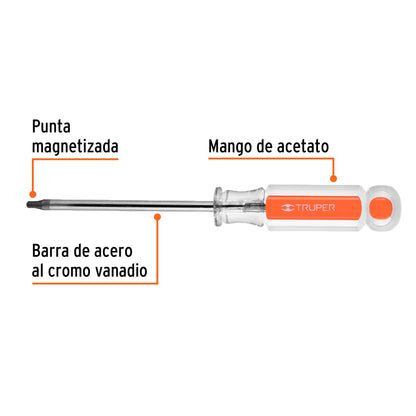 Desarmador punta torx t 20 mango de acetato 15103 truper Pieza