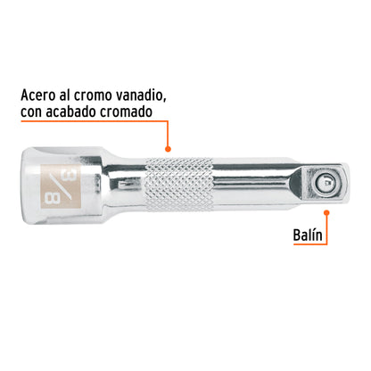 Extension de 3p para matraca para dados cuadro 3/8p 453866 truper Pieza