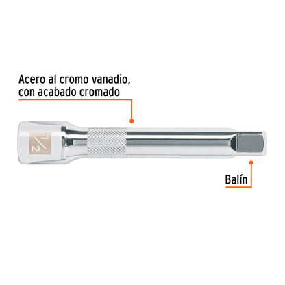 Extension de 5p para matraca para dados cuadro 1/2p 13416 truper Pieza
