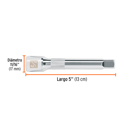 Extension de 5p para matraca para dados cuadro 1/2p 13416 truper Pieza