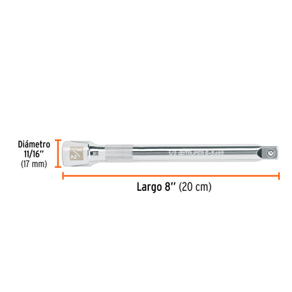 Extension de 8p para matraca para dados cuadro de 1/2 13917 truper Pieza