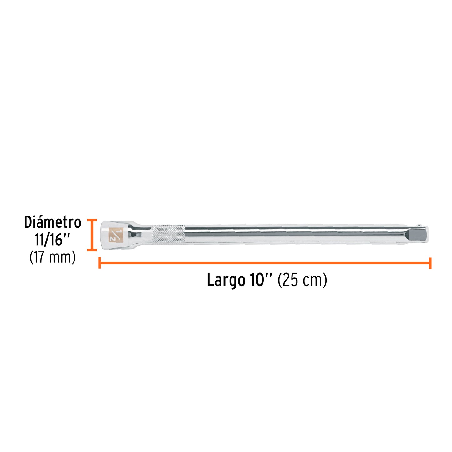 Extension de 10p para matraca para dados cuadro 1/2p 13418 truper Pieza