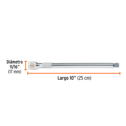 Extension de 10p para matraca para dados cuadro 1/2p 13418 truper Pieza