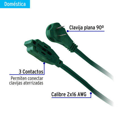 Extensión eléctrica doméstica 5 m verde 48020 Volteck Pieza