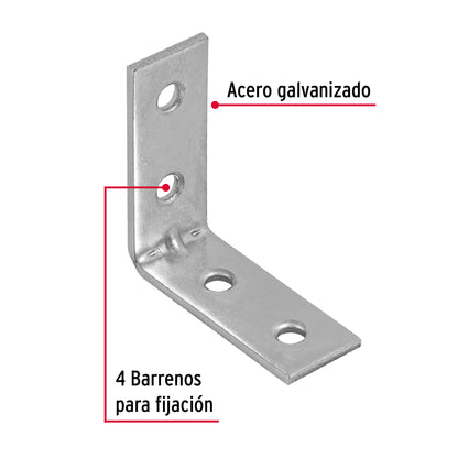 Escuadra esquinera 1 1/2 x 1 1/2  41031 Fiero Pieza