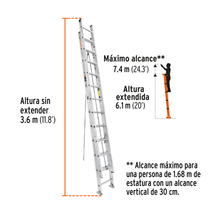 Escalera extension 24 esc 16028 truper Pieza