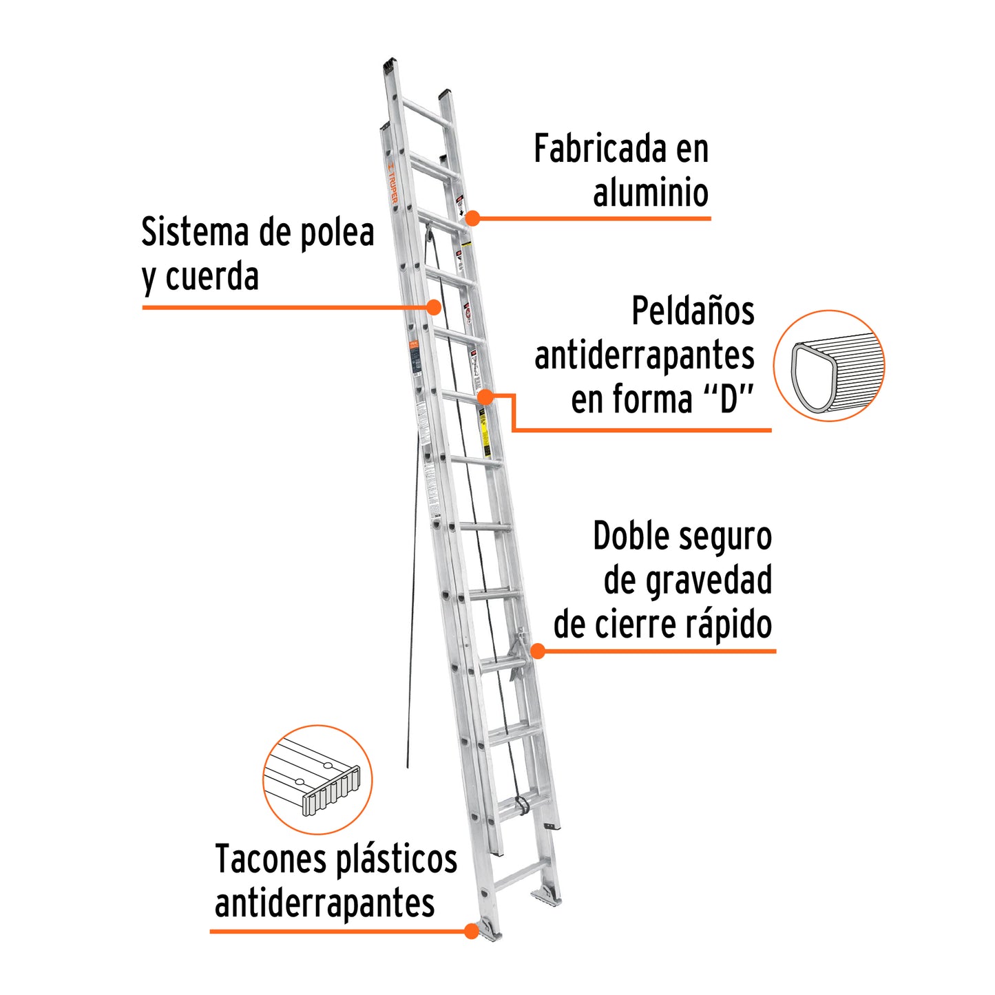 Escalera extension 24 esc 16028 truper Pieza