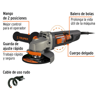 Esmeriladora angular 4-1/2p 850 W 13870 Truper Expert Pieza