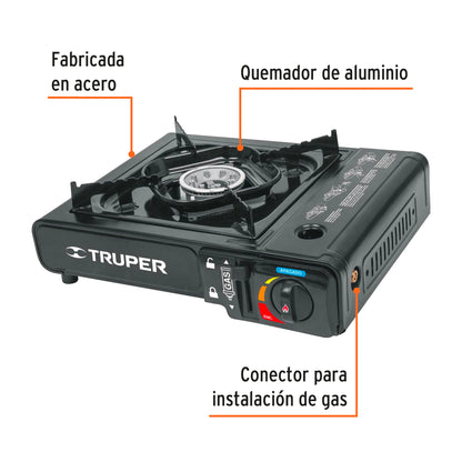 Parrilla portátil encendido electrónico p/lata 1/4 vuelta 15005 Truper Pieza