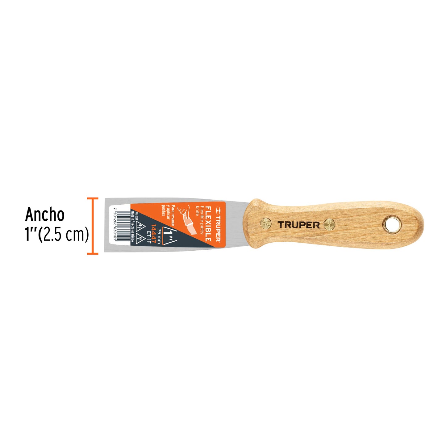 Espatula flexible mango de madera 1p 14447 truper Pieza