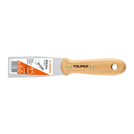 Espatula rigida mango de madera 1p truper14440 Pieza