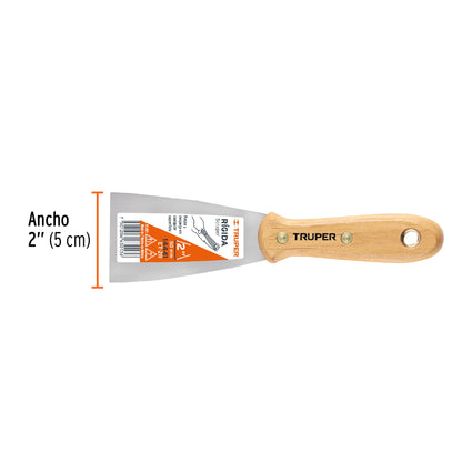 Espatula rigida mango de madera 2p truper Pieza