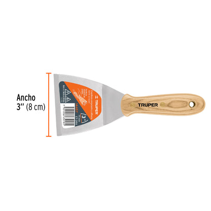 Espatula afilada y angulada mango de madera 3 14457 Truper Pieza