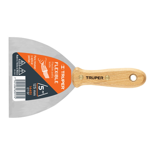 Espatula flexible mango de madera 5p 14451 truper Pieza