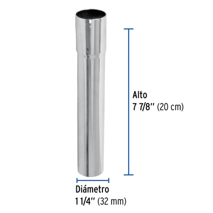 Extension para contra de lavabo 20 cm cromo 1 1/4 49297 Foset Pieza