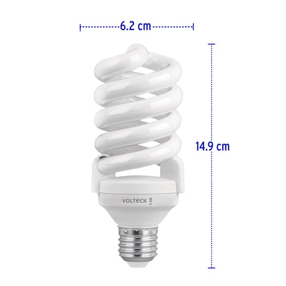 Foco 24 w espiral t4 4 piezas en caja volteck 46826 Pieza