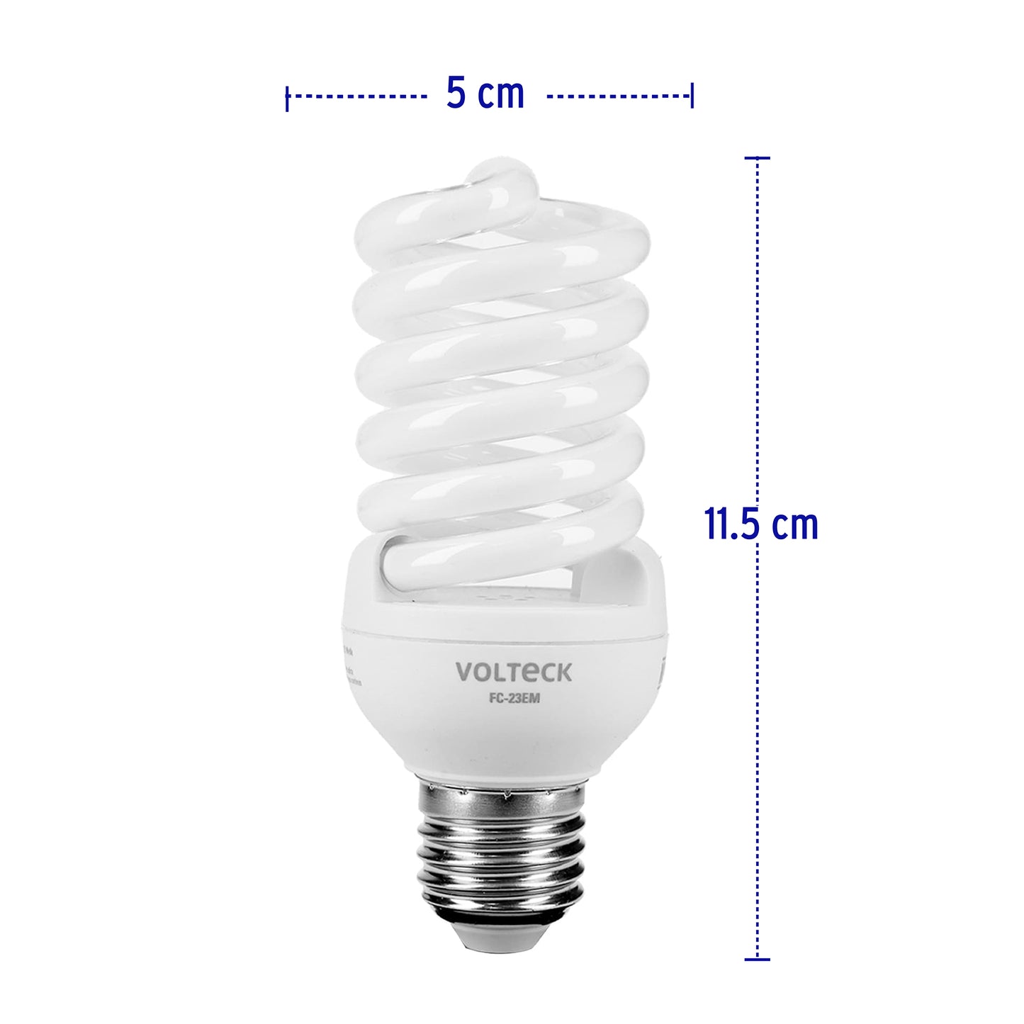 Lampara 23 w  espiral mini  luz calida  t2  en blister 46839 Pieza