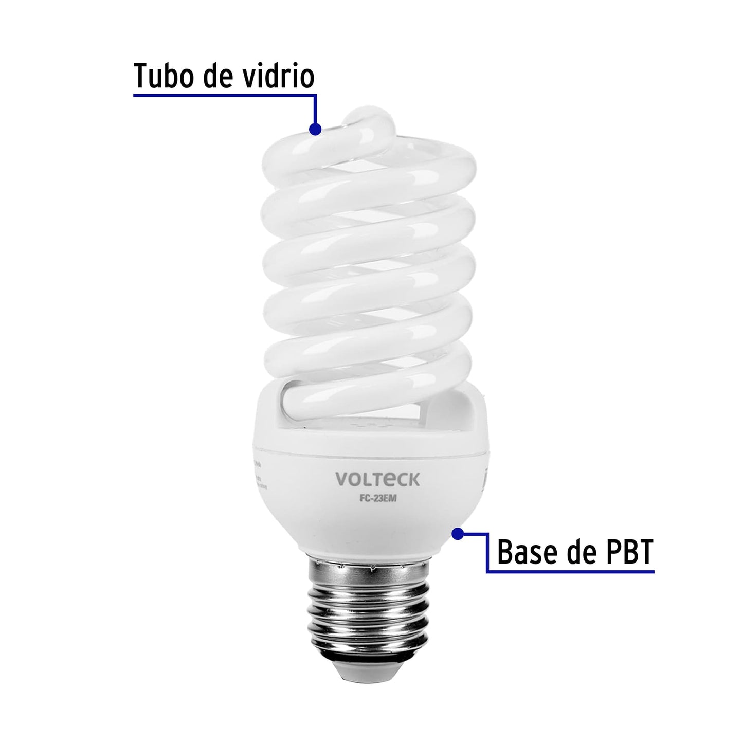 Lampara 23 w  espiral mini  luz calida  t2  en blister 46839 Pieza