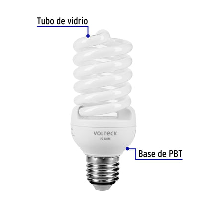 Lampara 23 w  espiral mini  luz calida  t2  en blister 46839 Pieza