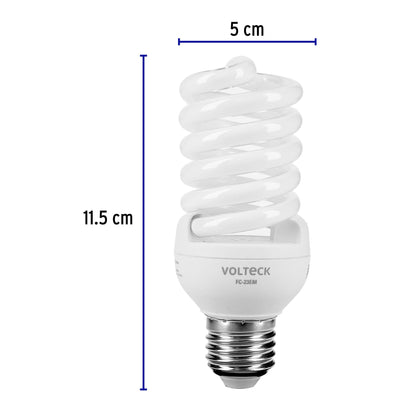 Lampara 23 w  espiral mini  luz calida  t2  en blister 46839 Pieza