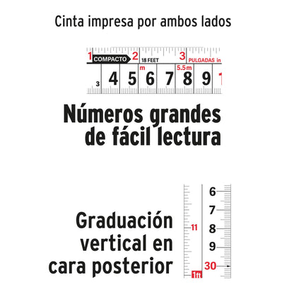 Flexometro compacto con grip 8 mts cinta 1p 12774 truper