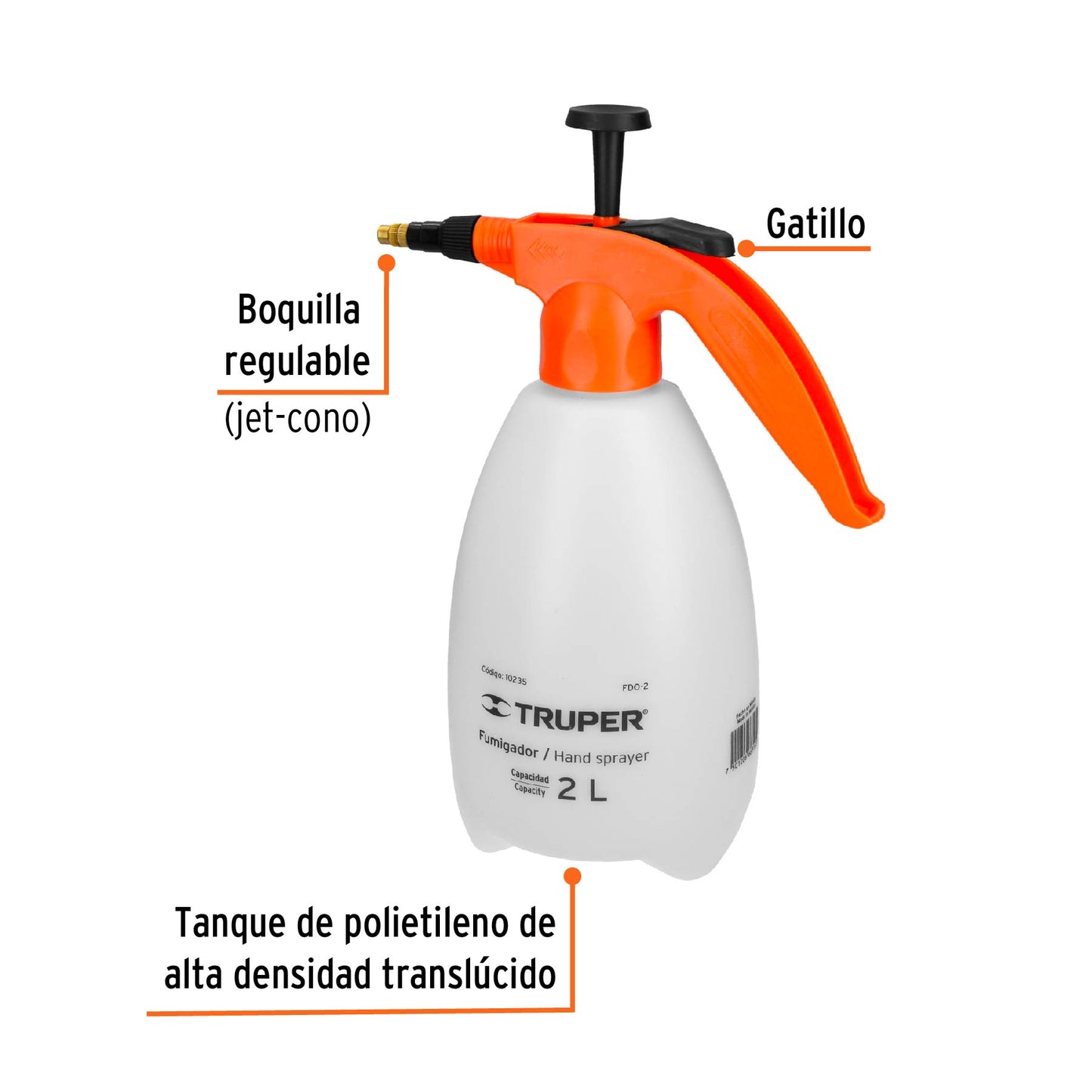 Fumigador domestico 2 lts 10235  truper Pieza