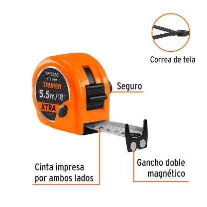 Flexometro fatboy 5.5 mts cinta 1 1/8 15385 Pieza