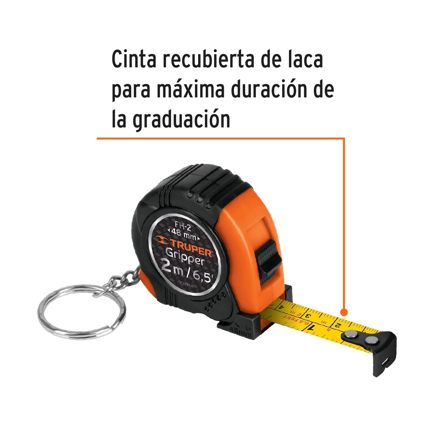 Flexometro tipo llavero 2 mt 14602 truper Pieza