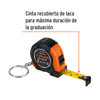Flexometro tipo llavero 2 mt 14602 truper Pieza