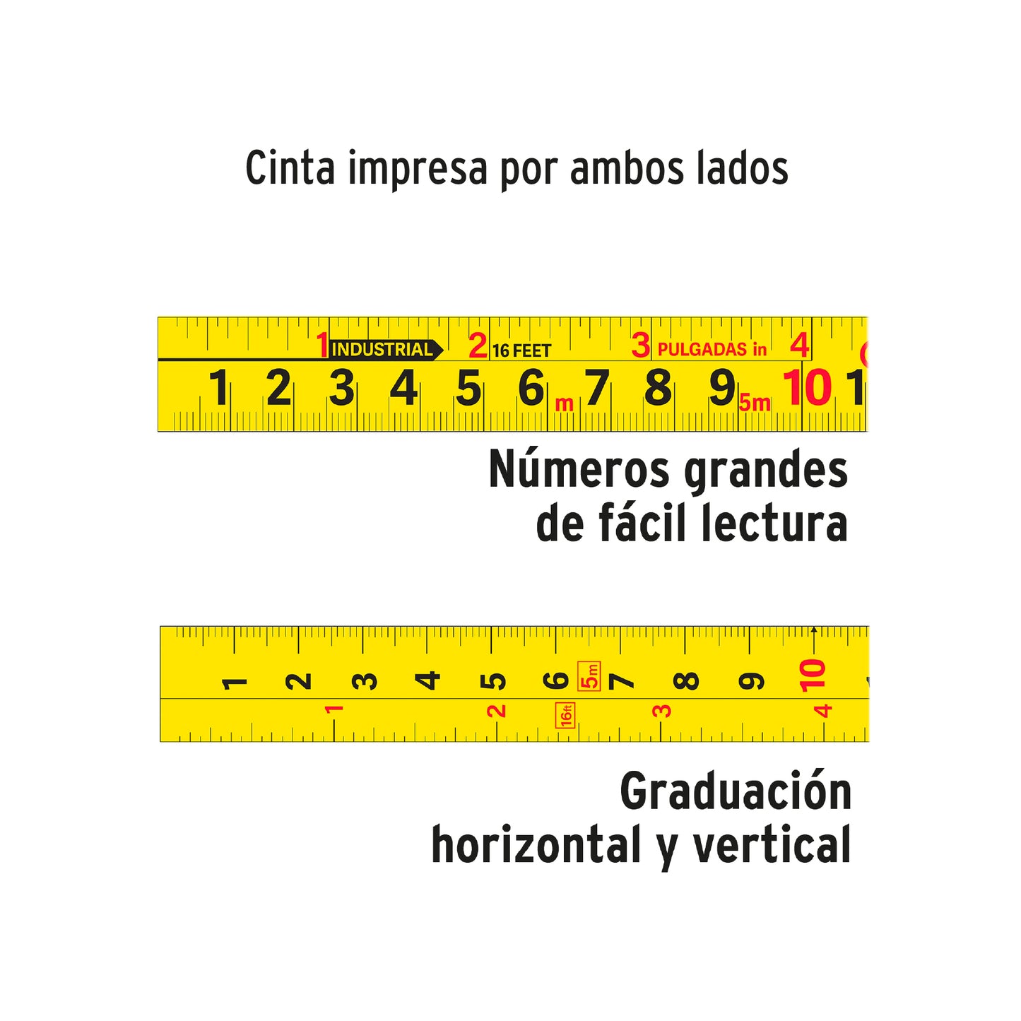 Flexómetro Gripper contra impacto 5 m cinta 19 mm 14578 Truper Pieza