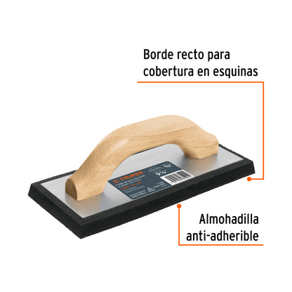 Flota de hule 9-1/2p espesor 5/8p acabado fino -15427 -truper Pieza
