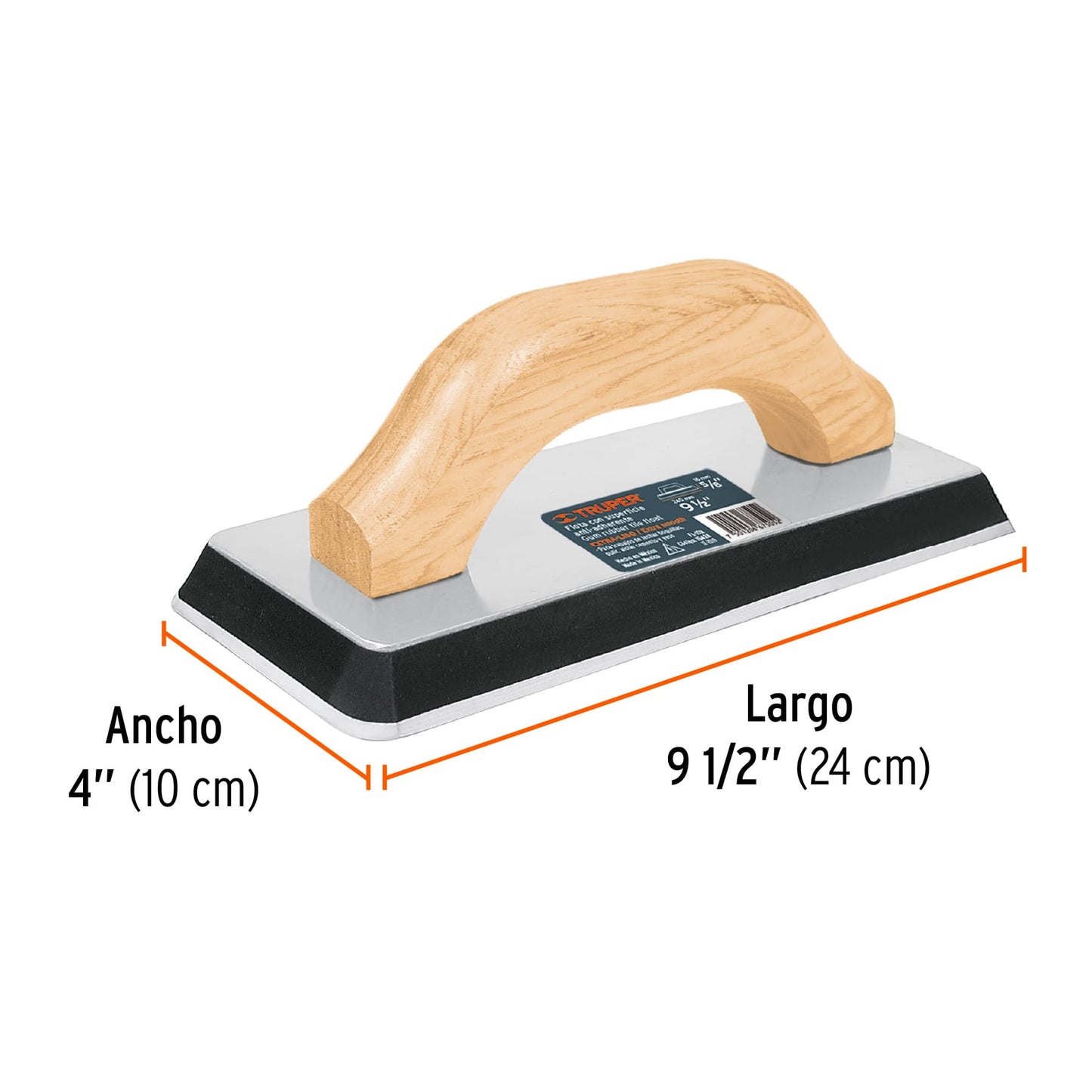 Flota de hule 9-1/2p espesor 5/8p acabado liso -15428 - truper Pieza