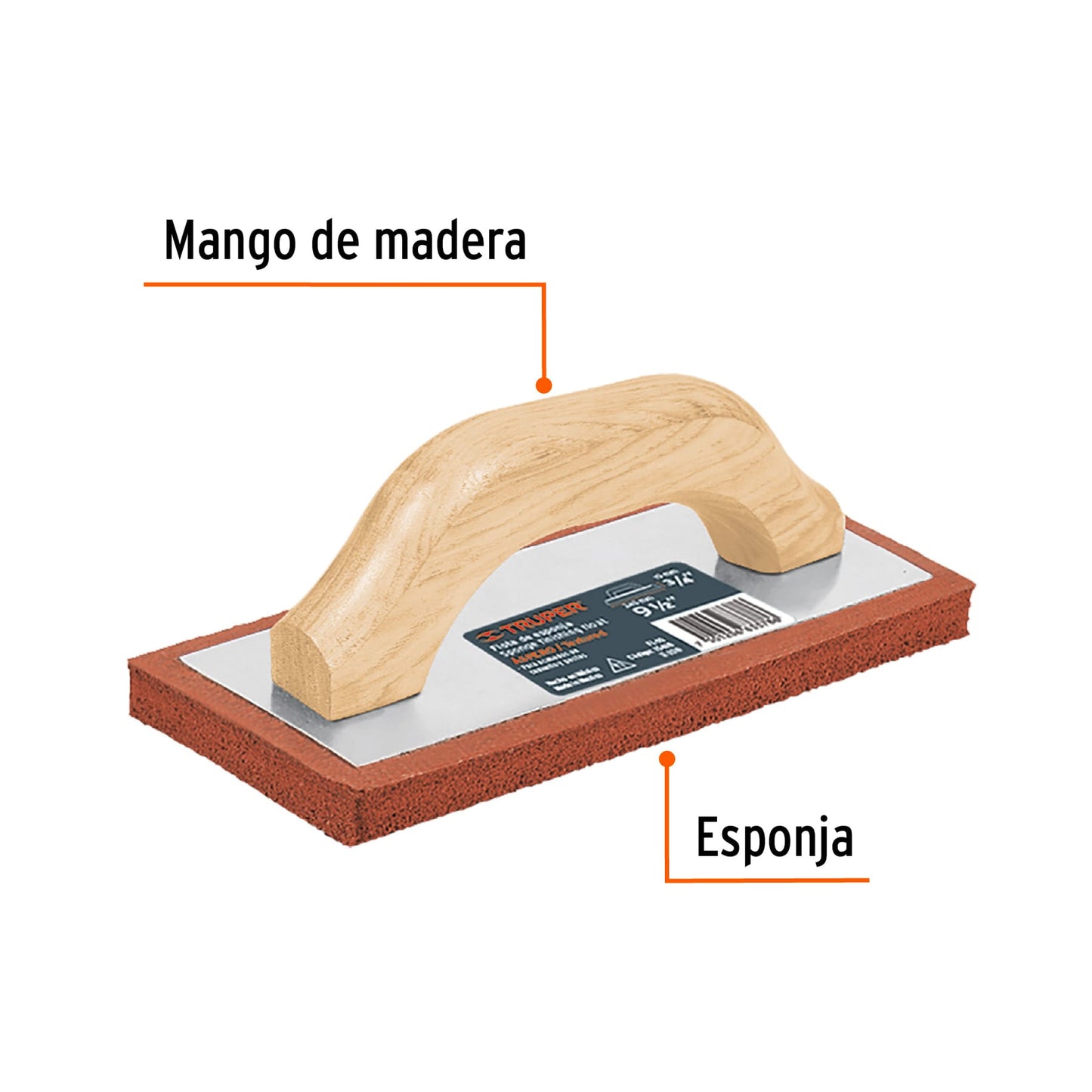 Flota de esponja 9 1/2 espesor 3/4 aspera 15418 truper Pieza