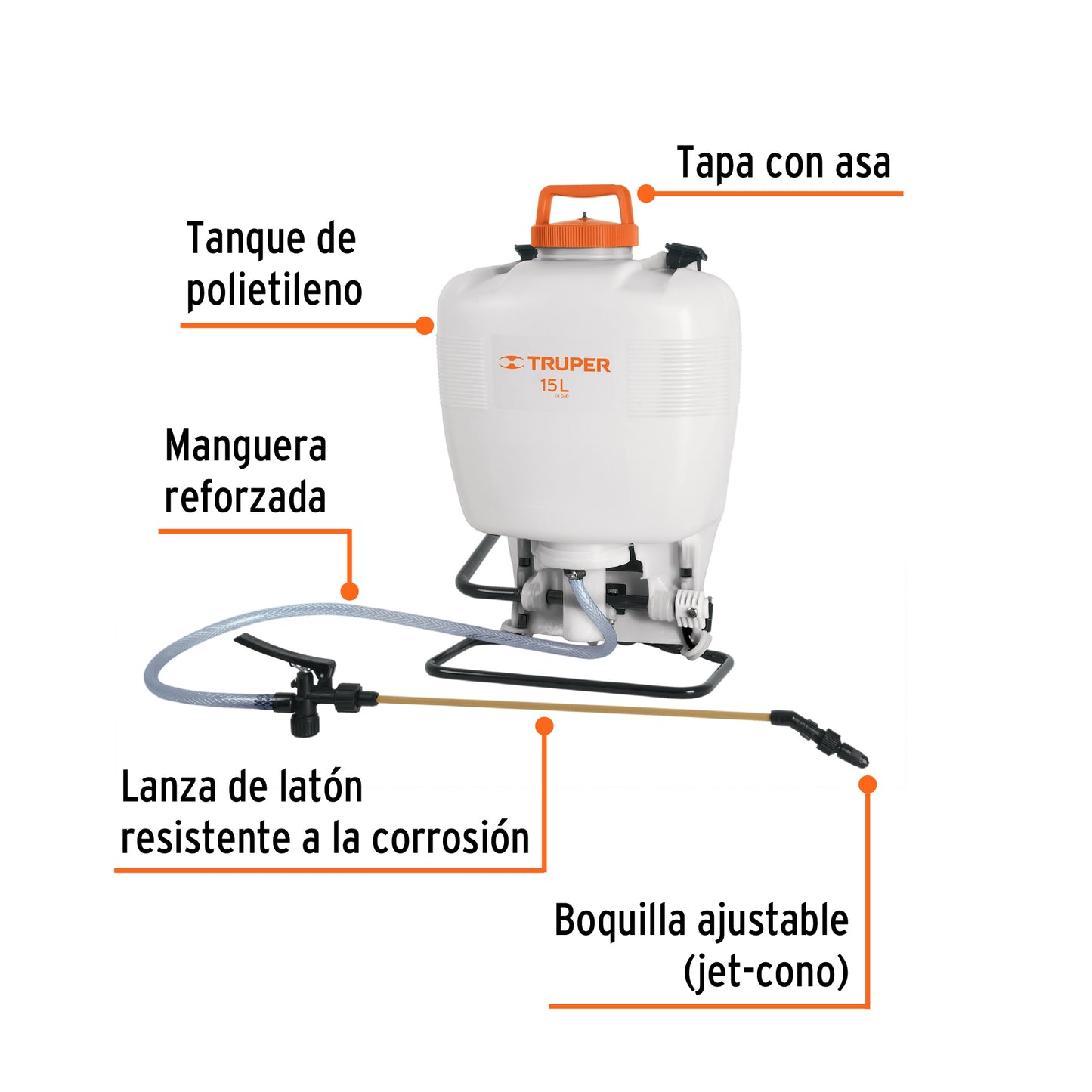 Fumigador de mochila tipo 425 15 litros 10887 truper Pieza