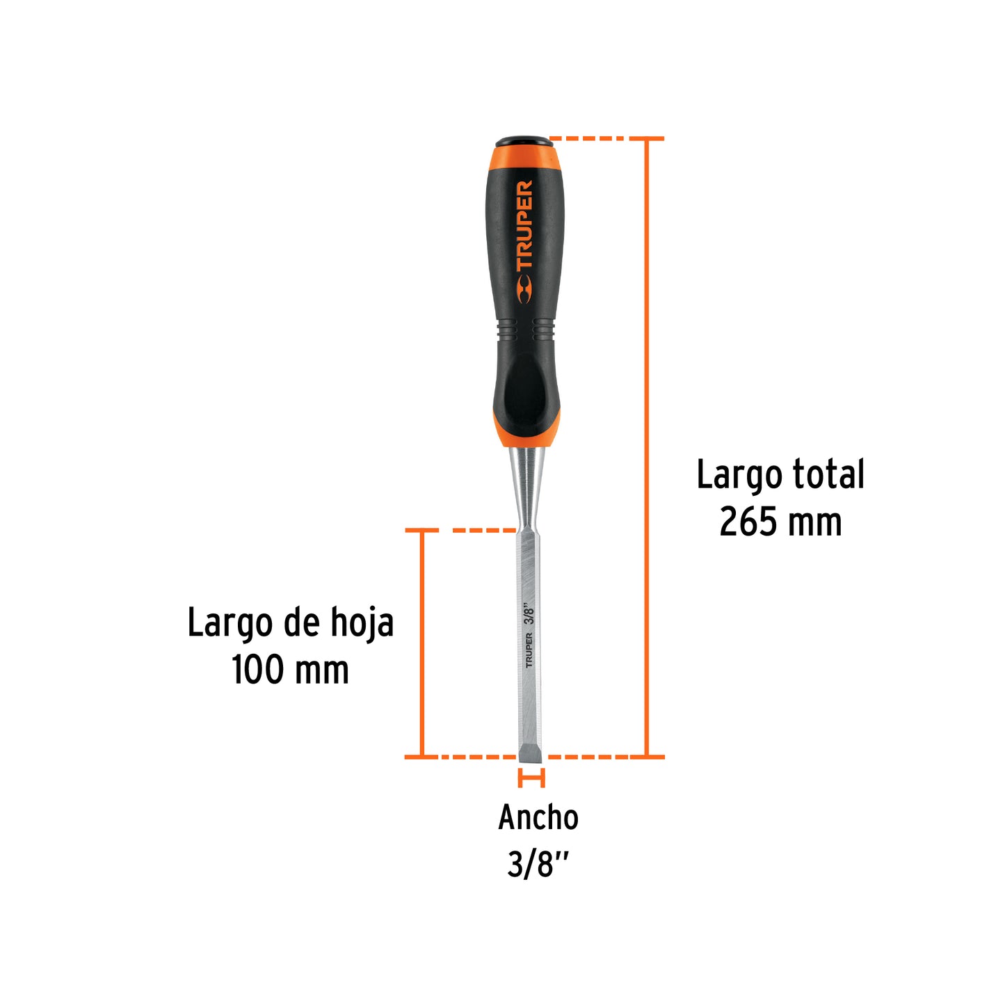 Formón mango comfort grip 3/8 14618 Truper Pieza
