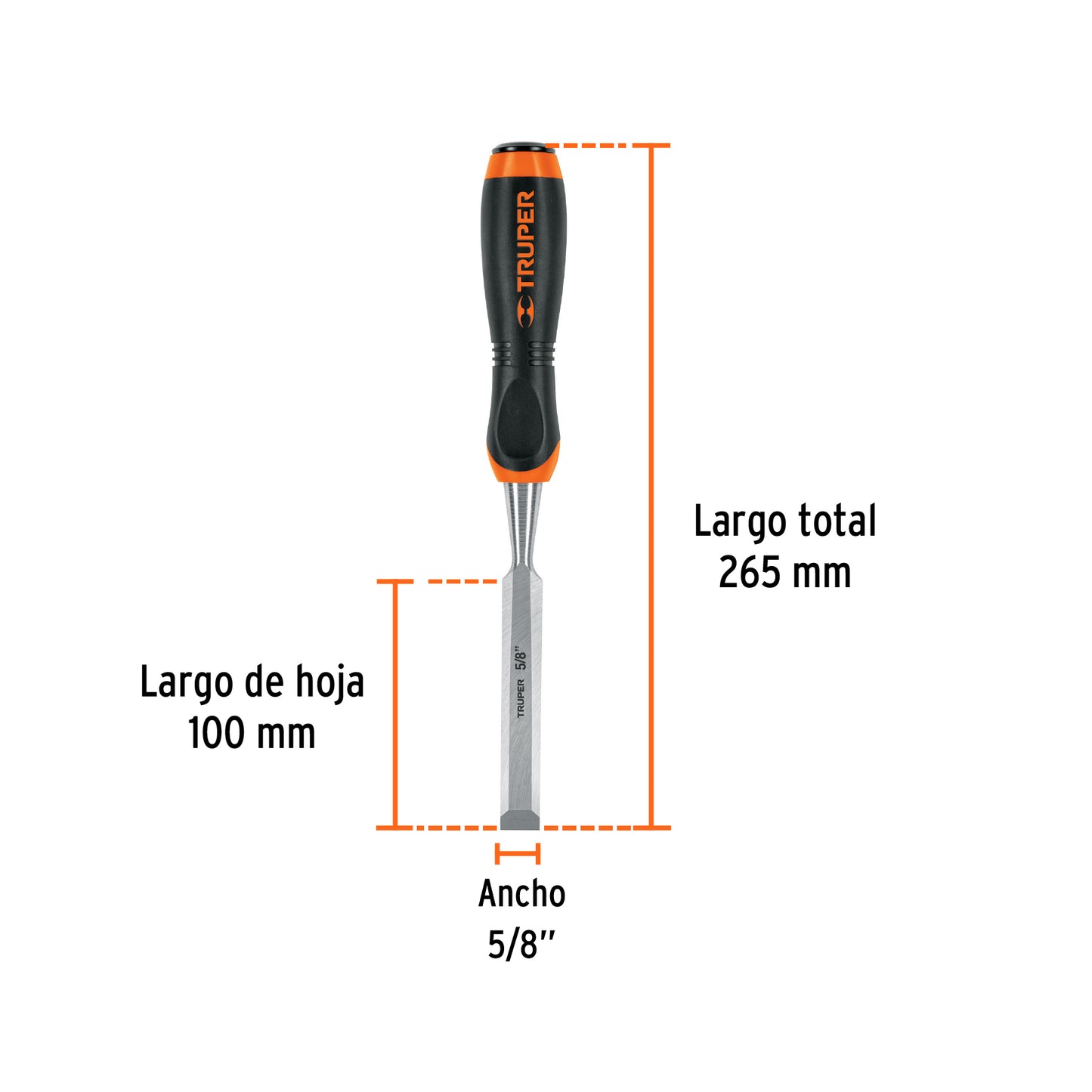 Formón mango comfort grip 5/8 14624 Truper Pieza