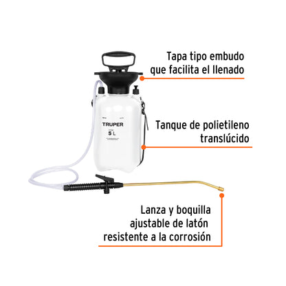Fumigador 5 l (1.3 gal) 10836 truper Pieza