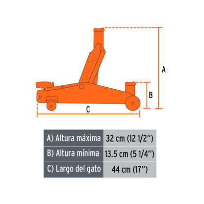 Gato patin 2 tons 14944 truper Pieza