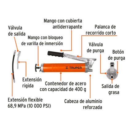 Grasera industrial 14 oz 6000 lb pulg2 14861 truper Pieza