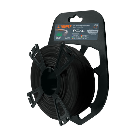 Hilo redondo para desbrozadora 34 m largo 3.7 mm blister 17631 truper Pieza