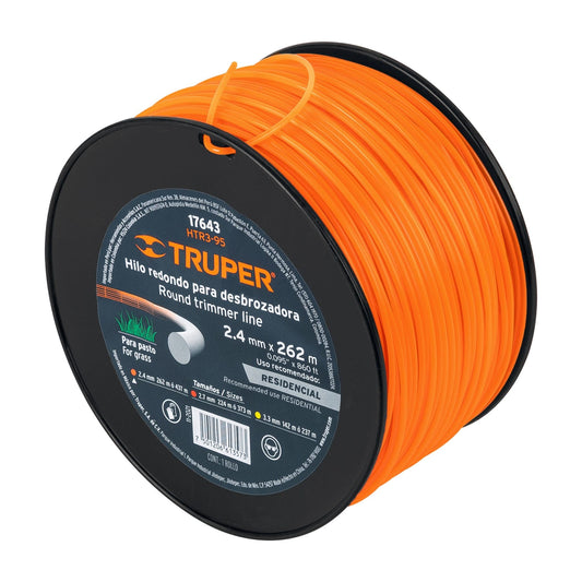 Hilo redondo para desbrozadora 262m 2.4mm 17643 truper Pieza