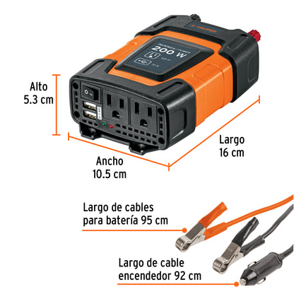 Inversor de corriente 200 W 10448 Truper Pieza