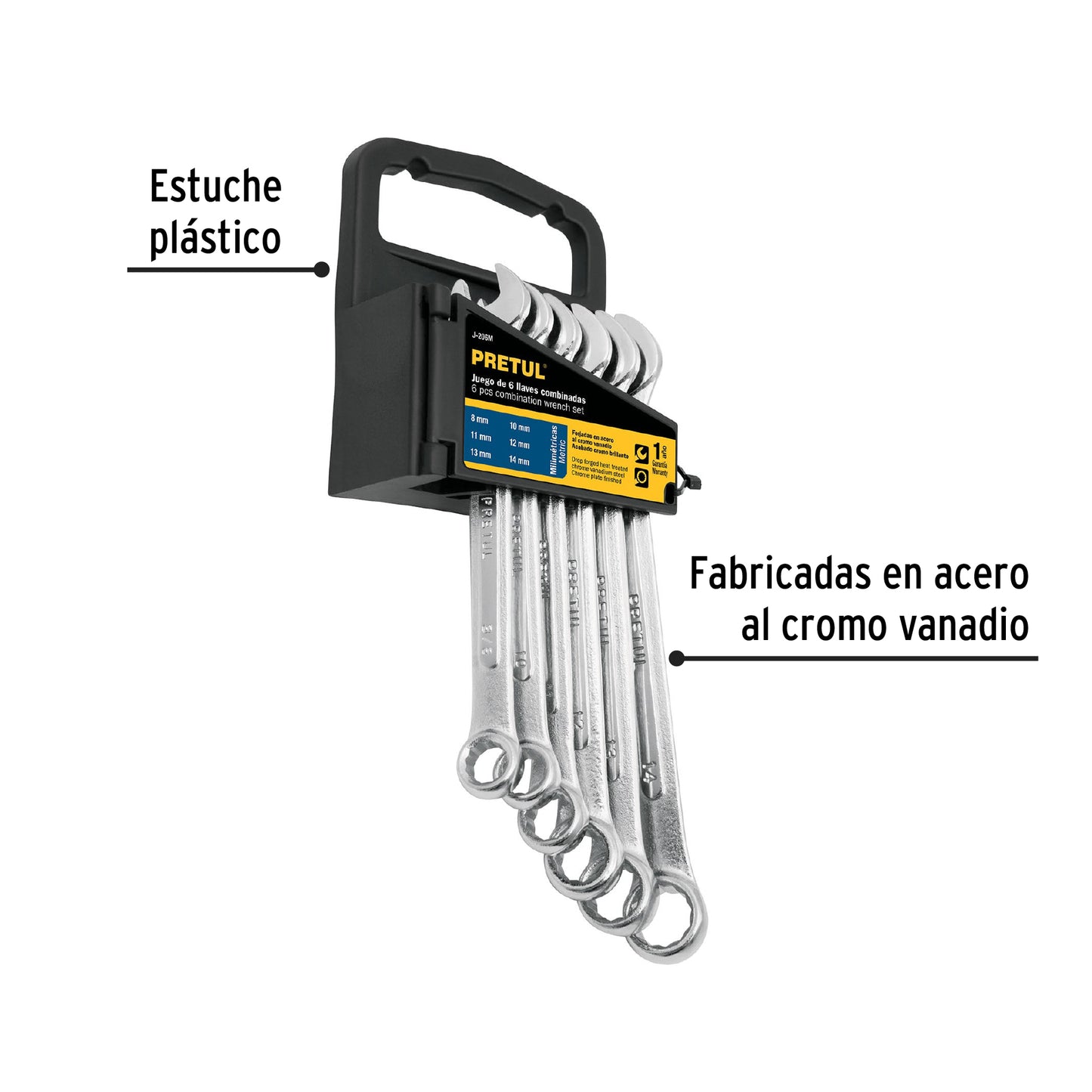 Juego de llaves combinadas 6 piezas milimétricas 22017 Pretul Pieza