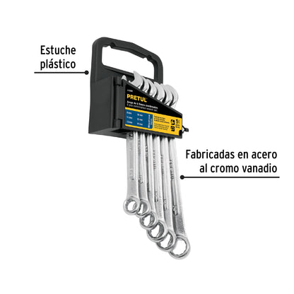 Juego de llaves combinadas 6 piezas milimétricas 22017 Pretul Pieza
