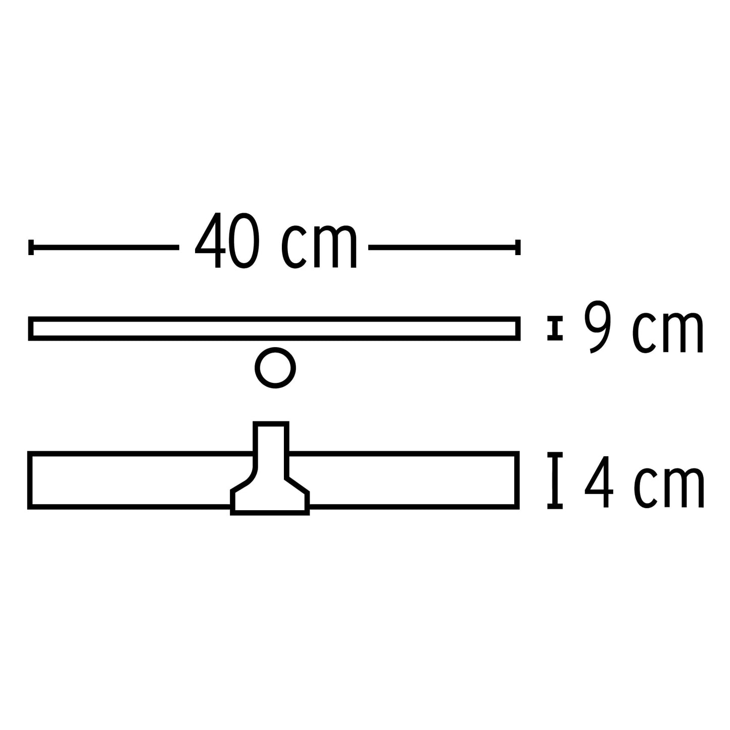 Jalador de plastico con base de aluminio 40 cm  klintek 57018 Pieza