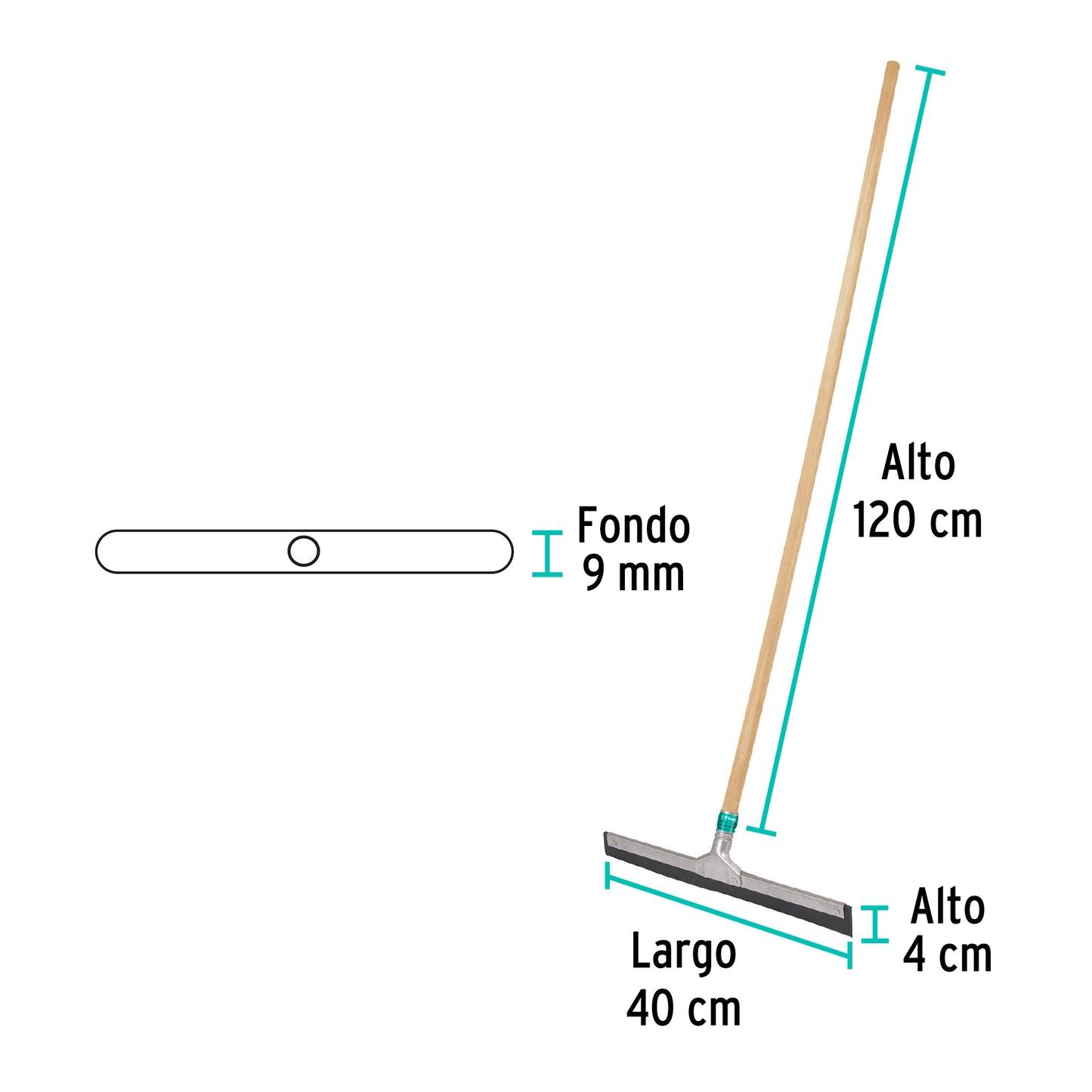 Jalador de plastico con base de aluminio 40 cm  klintek 57018 Pieza