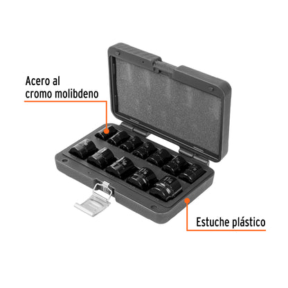 Juego de 12 dados cuadro 1/2P de impacto 6 puntas std 100943 Pieza