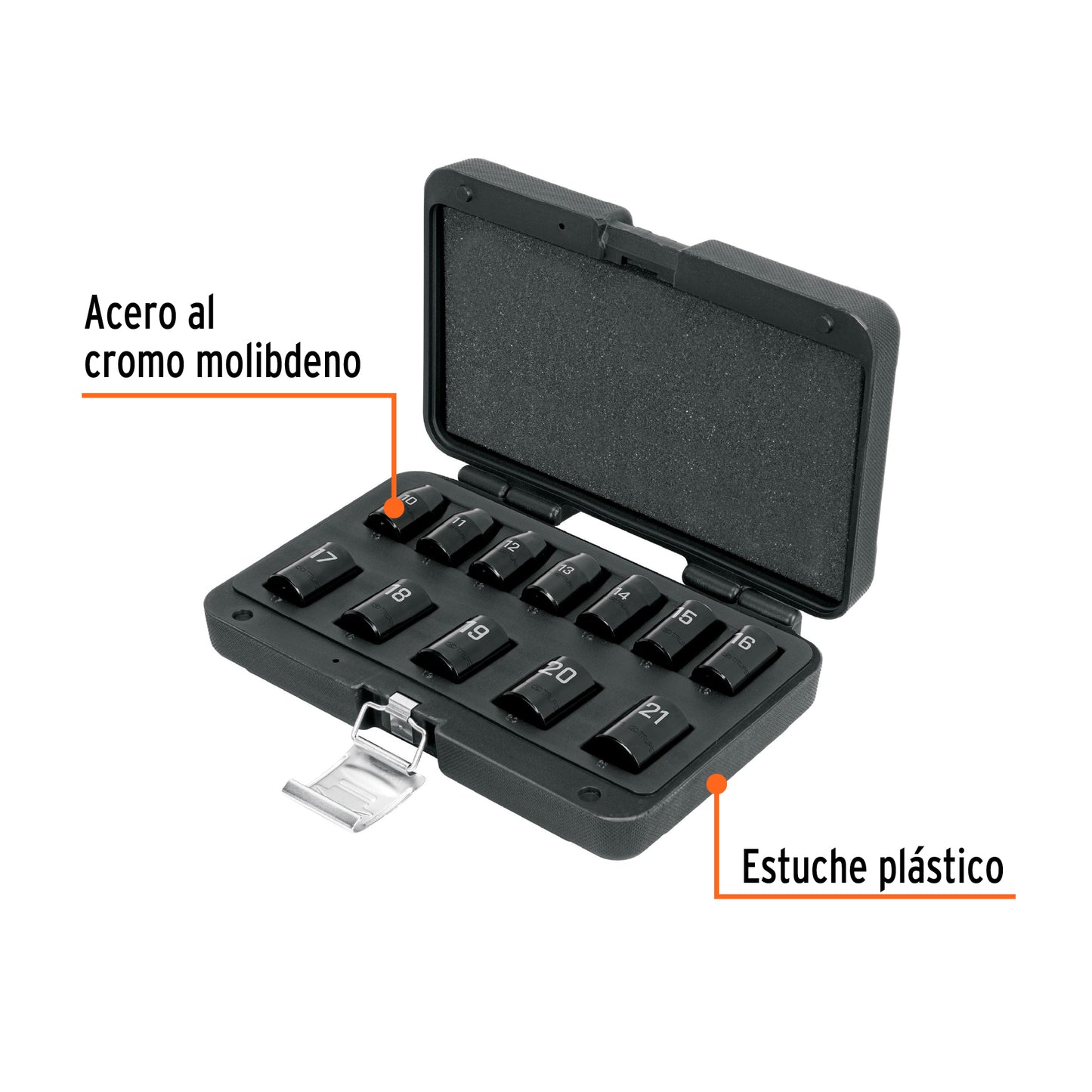 Juego de 12 dados de impacto cuadro 1/2P 6 puntas mm 100944 Pieza