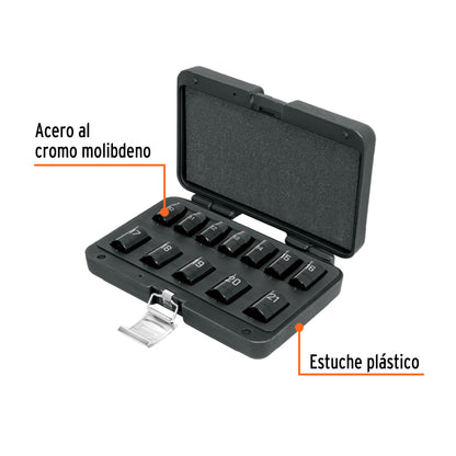Juego de 12 dados de impacto cuadro 1/2P 6 puntas mm 100944 Pieza